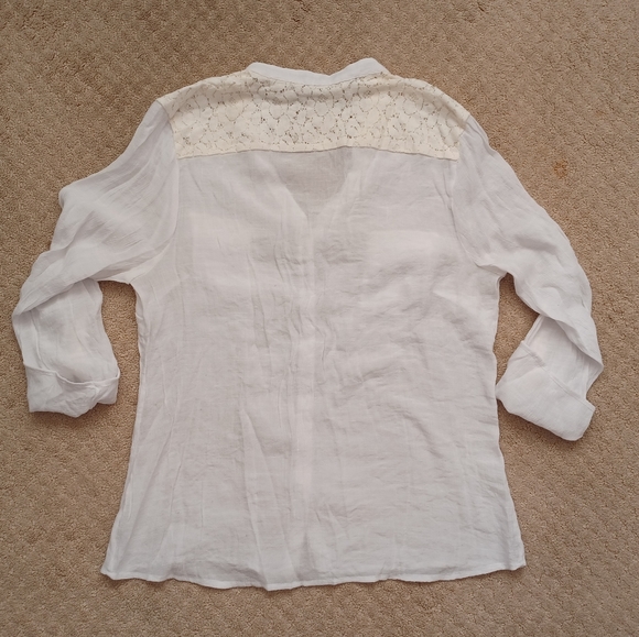 Women's Elementz Button-down Blouse - White (XL) - Picture 4 of 7